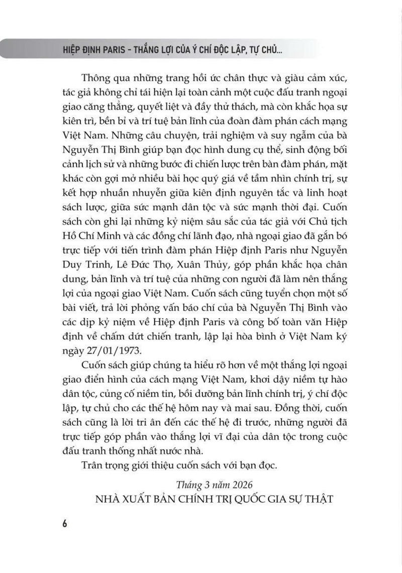 Hiệp định Paris - Thắng lợi của ý chí độc lập, tự chủ và chính nghĩa Việt Nam