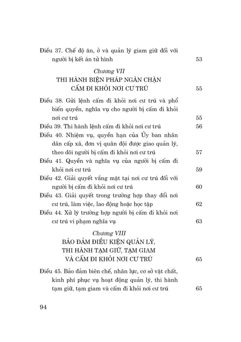 Luật Thi hành tạm giữ, tạm giam và cấm đi khỏi nơi cư trú năm 2025
