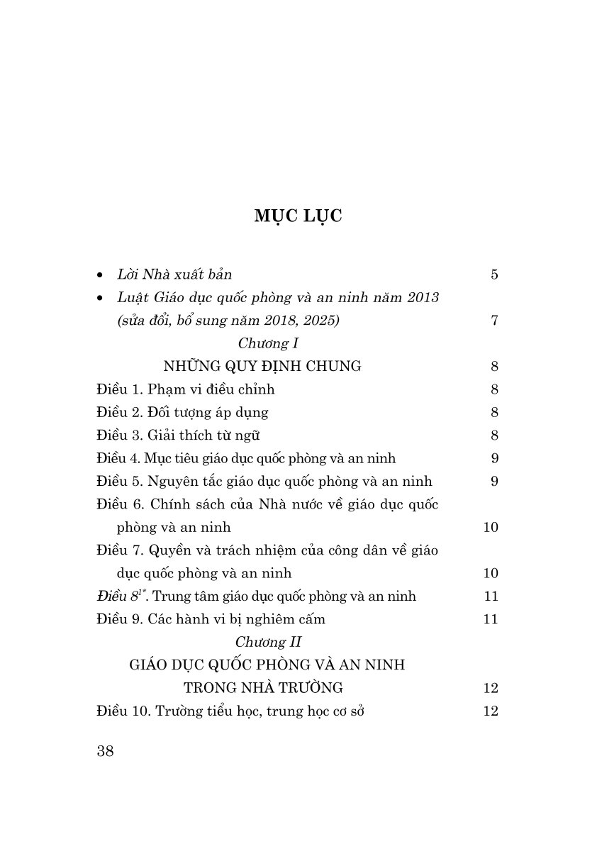 Luật Giáo dục quốc phòng và an ninh năm 2013 (sửa đổi, bổ sung năm 2018, 2025)