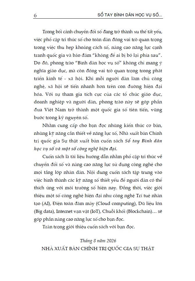 Sổ tay Bình dân học vụ số và một số công nghệ hiện đại