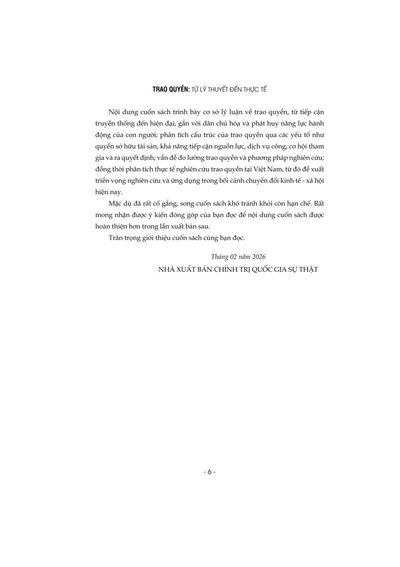 Trao quyền: Từ lý thuyết đến thực tế (Sách chuyên khảo, xuất bản lần thứ hai)