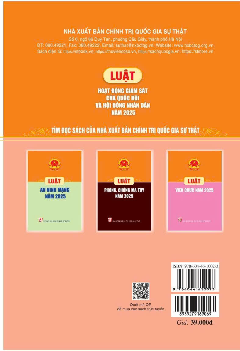 Luật Hoạt Động Giám Sát Của Quốc Hội Và Hội Đồng Nhân Dân Năm 2025