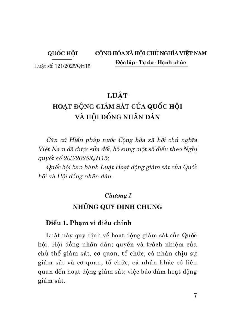 Luật Hoạt Động Giám Sát Của Quốc Hội Và Hội Đồng Nhân Dân Năm 2025
