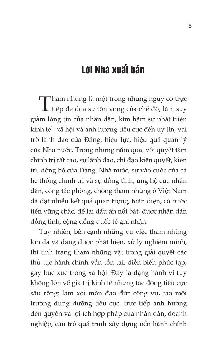 Một số giải pháp đẩy lùi tình trạng tham nhũng vặt trong giải quyết các thủ tục hành chính ở nước ta hiện nay (Sách chuyên khảo) 