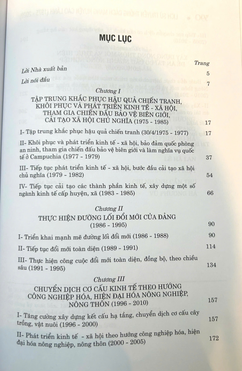 Lịch sử truyền thống cách mạng huyện Cao Lãnh (1975-2020)