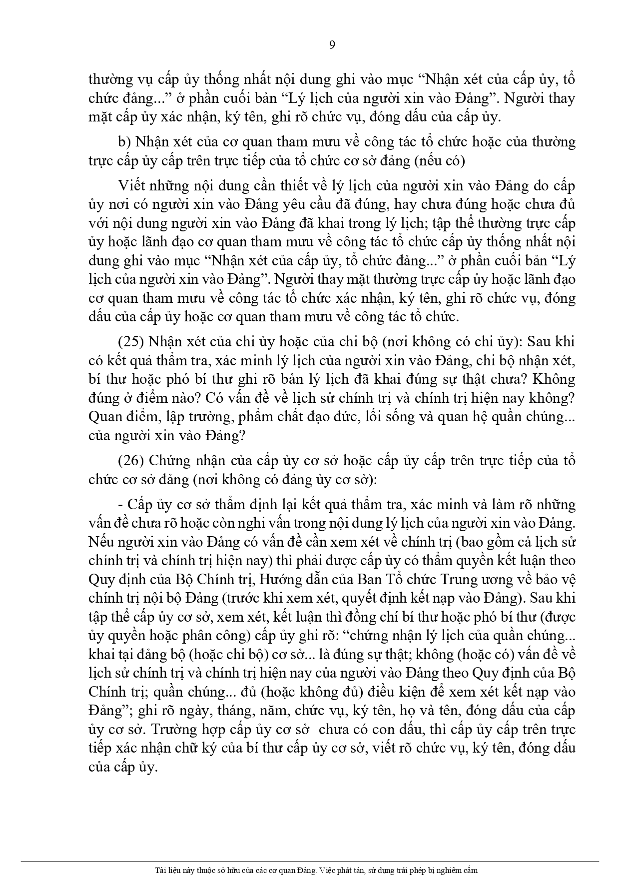 Hướng dẫn khai Lý lịch của người xin vào Đảng