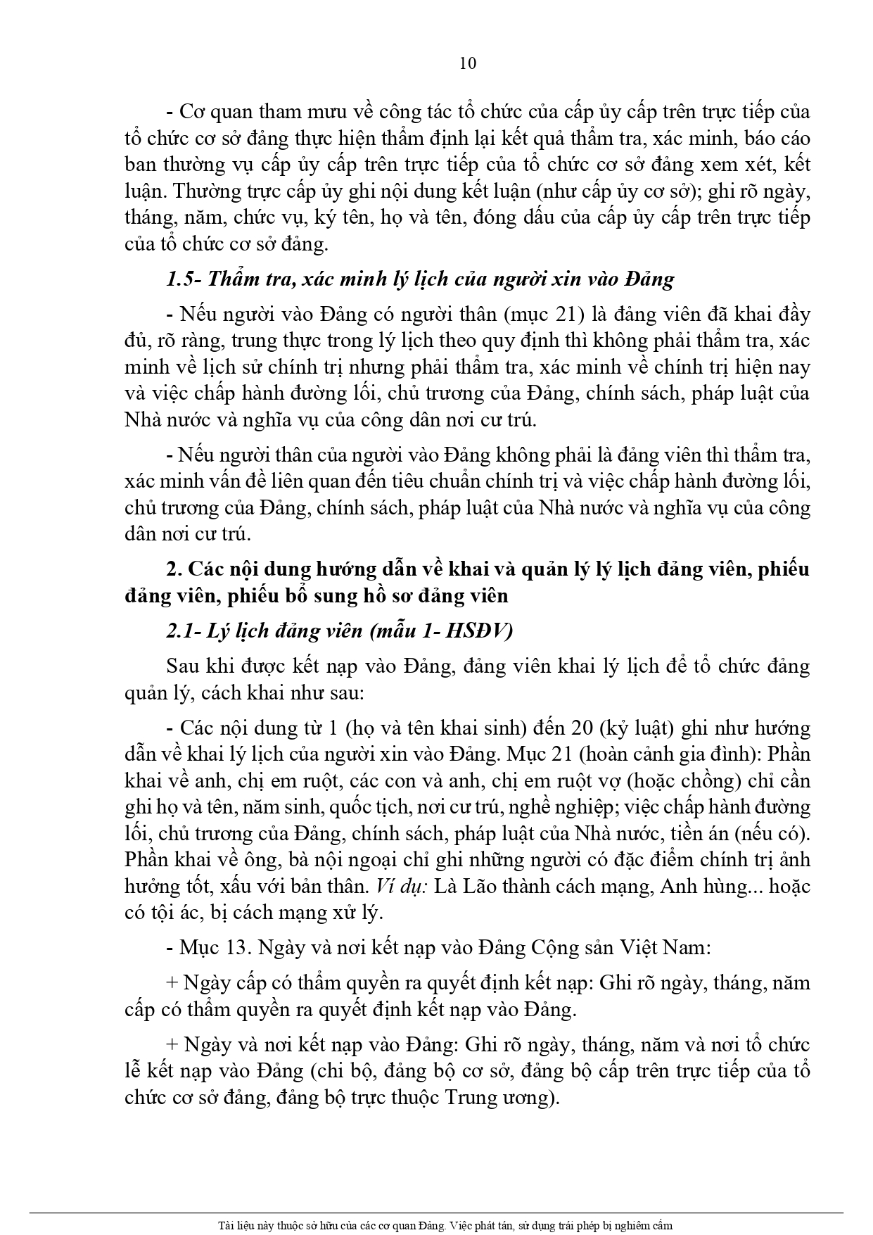 Hướng dẫn khai Lý Lịch Đảng Viên