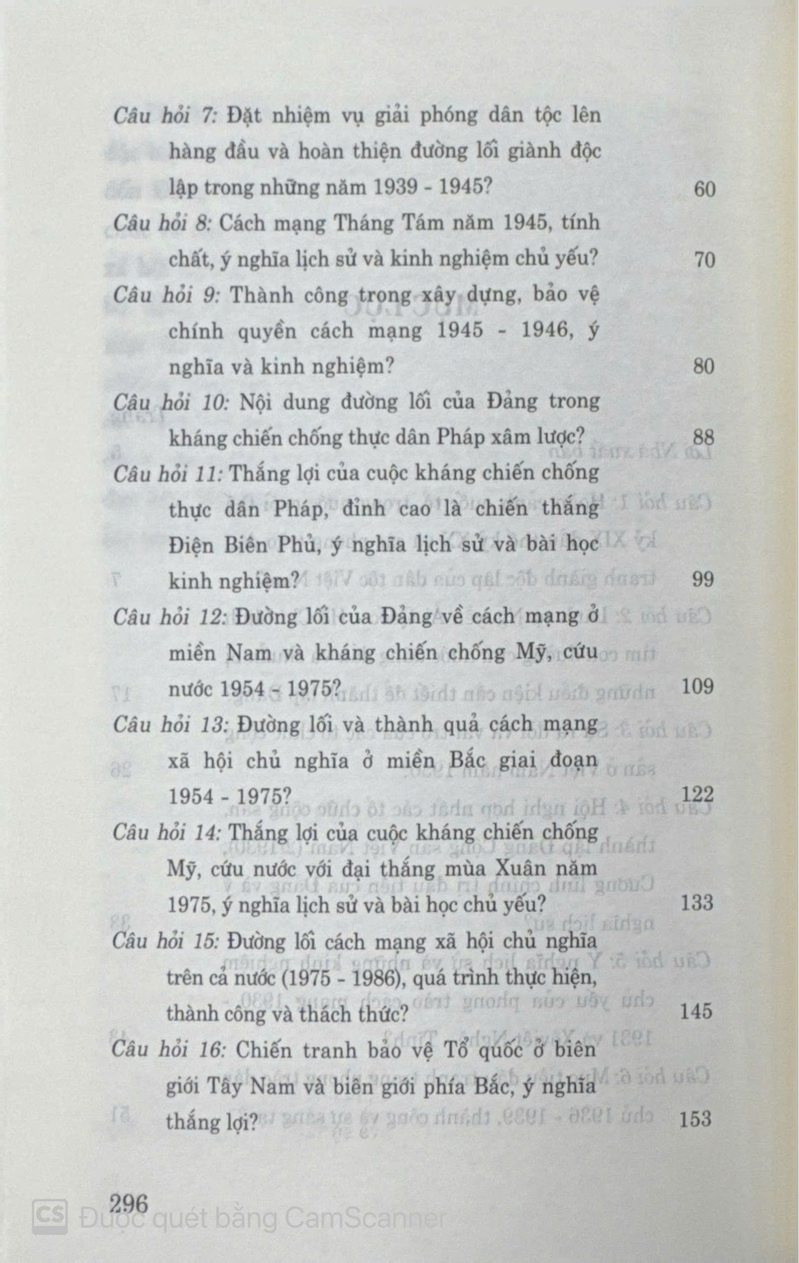 Hỏi - đáp môn Lịch sử Đảng Cộng sản Việt Nam (Dành cho bậc đại học hệ chuyên và không chuyên lý luận chính trị)