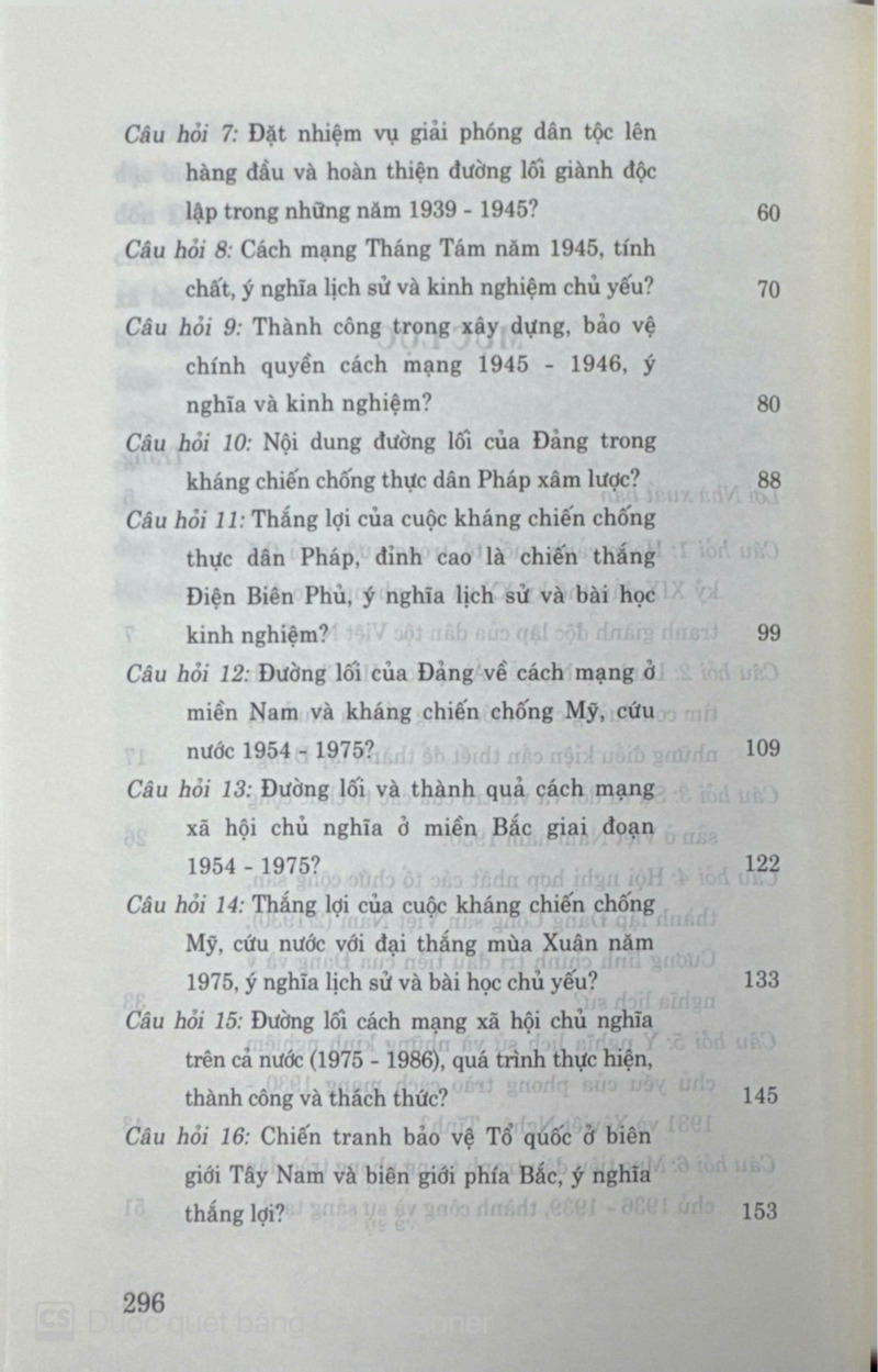 Hỏi - đáp môn Lịch sử Đảng Cộng sản Việt Nam (Dành cho bậc đại học hệ chuyên và không chuyên lý luận chính trị)