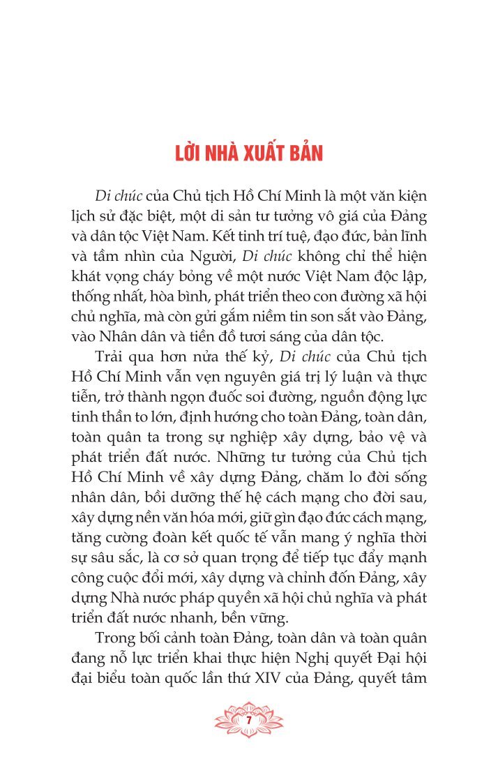 Di chúc của Chủ tịch Hồ Chí Minh mãi soi sáng con đường cách mạng Việt Nam