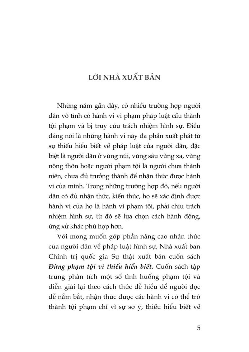 Đừng phạm tội vì thiếu hiểu biết
