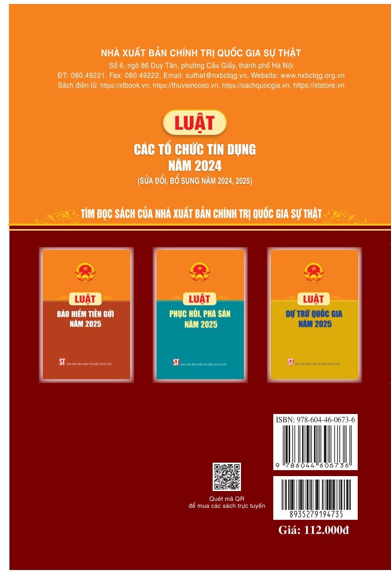 Luật Các tổ chức tín dụng năm 2024 (Sửa đổi, bổ sung năm 2024, 2025)