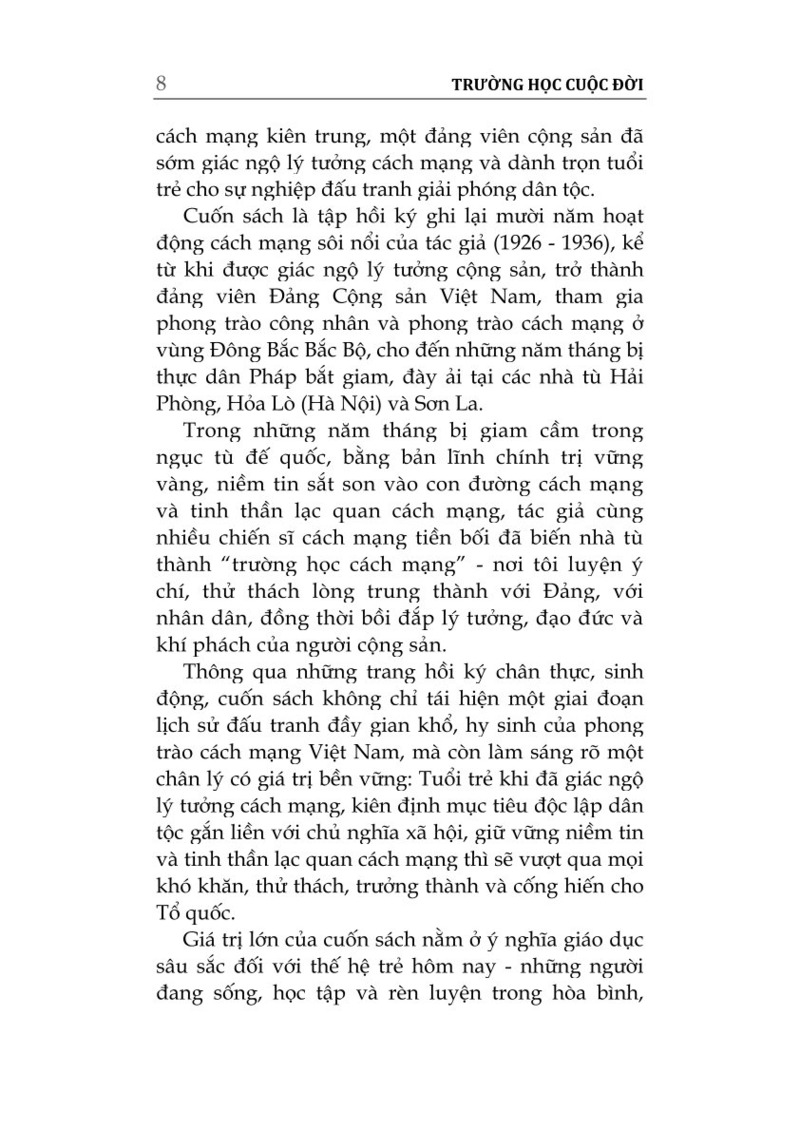 Trường học cuộc đời (Hồi ký) (Xuất bản lần thứ hai, có chỉnh sửa, bổ sung)