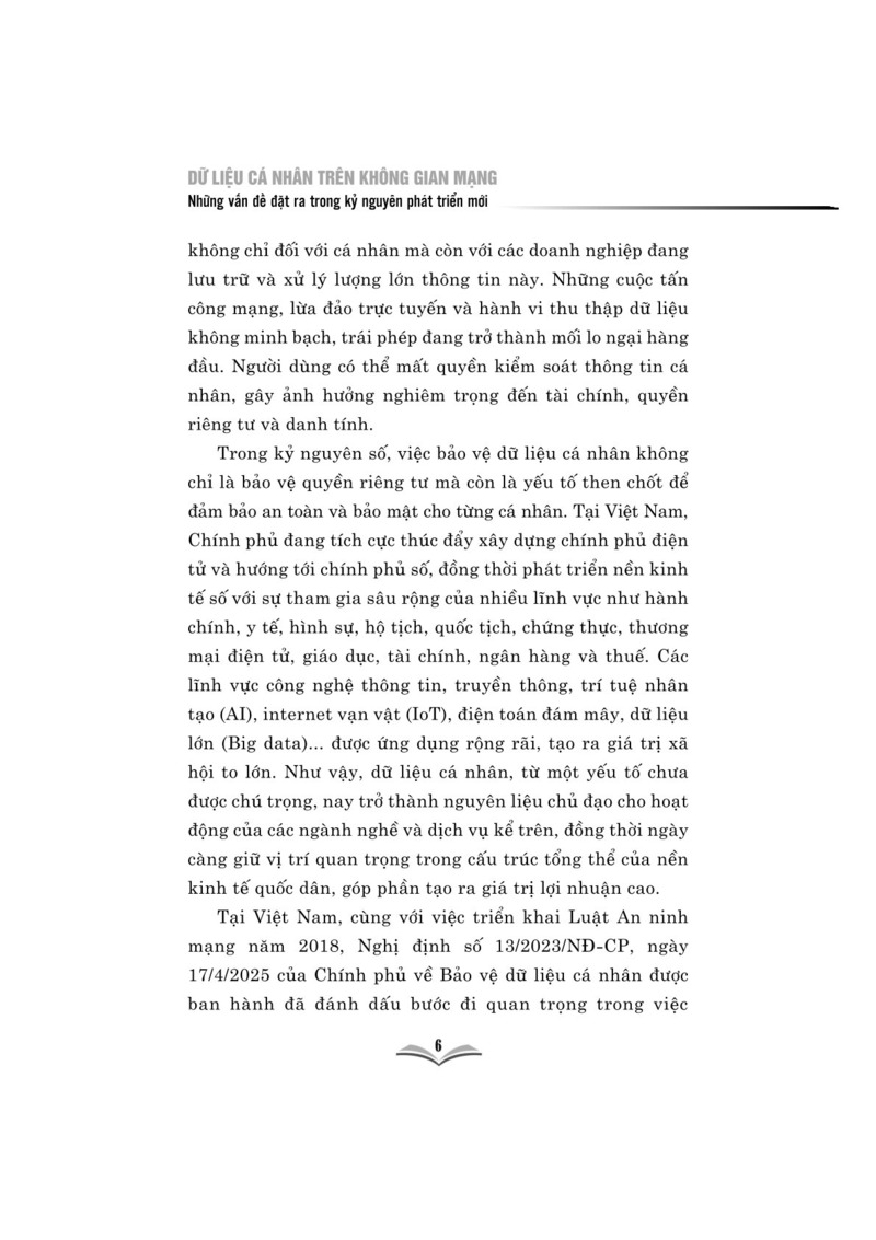 Dữ liệu cá nhân trên không gian mạng - Những vấn đề đặt ra trong kỷ nguyên phát triển mới (Sách chuyên khảo)