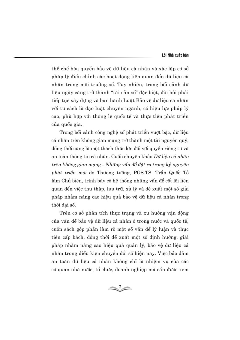 Dữ liệu cá nhân trên không gian mạng - Những vấn đề đặt ra trong kỷ nguyên phát triển mới (Sách chuyên khảo)