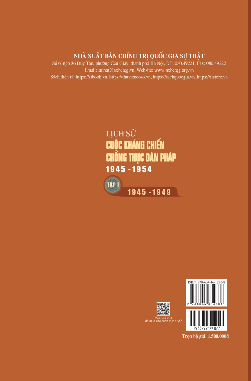 Bộ Lịch sử cuộc kháng chiến chống thực dân Pháp 1945 - 1954 ( 3 tập)