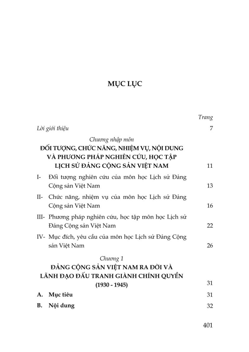 Giáo trình Lịch sử Đảng Cộng sản Việt Nam (Dành cho bậc đại học hệ không chuyên lý luận chính trị)