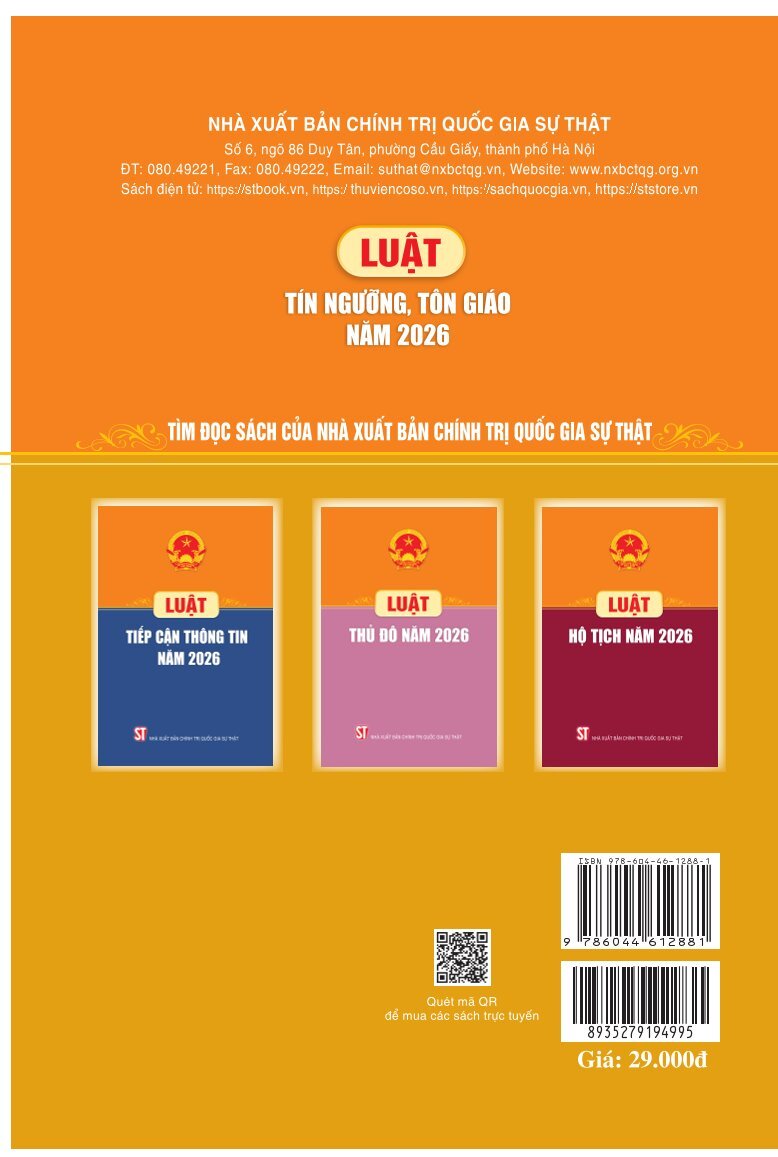 Luật Tín ngưỡng, tôn giáo năm 2026
