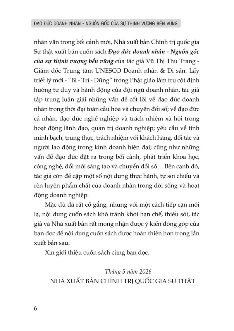 Đạo đức doanh nhân - Nguồn gốc của sự thịnh vượng bền vững