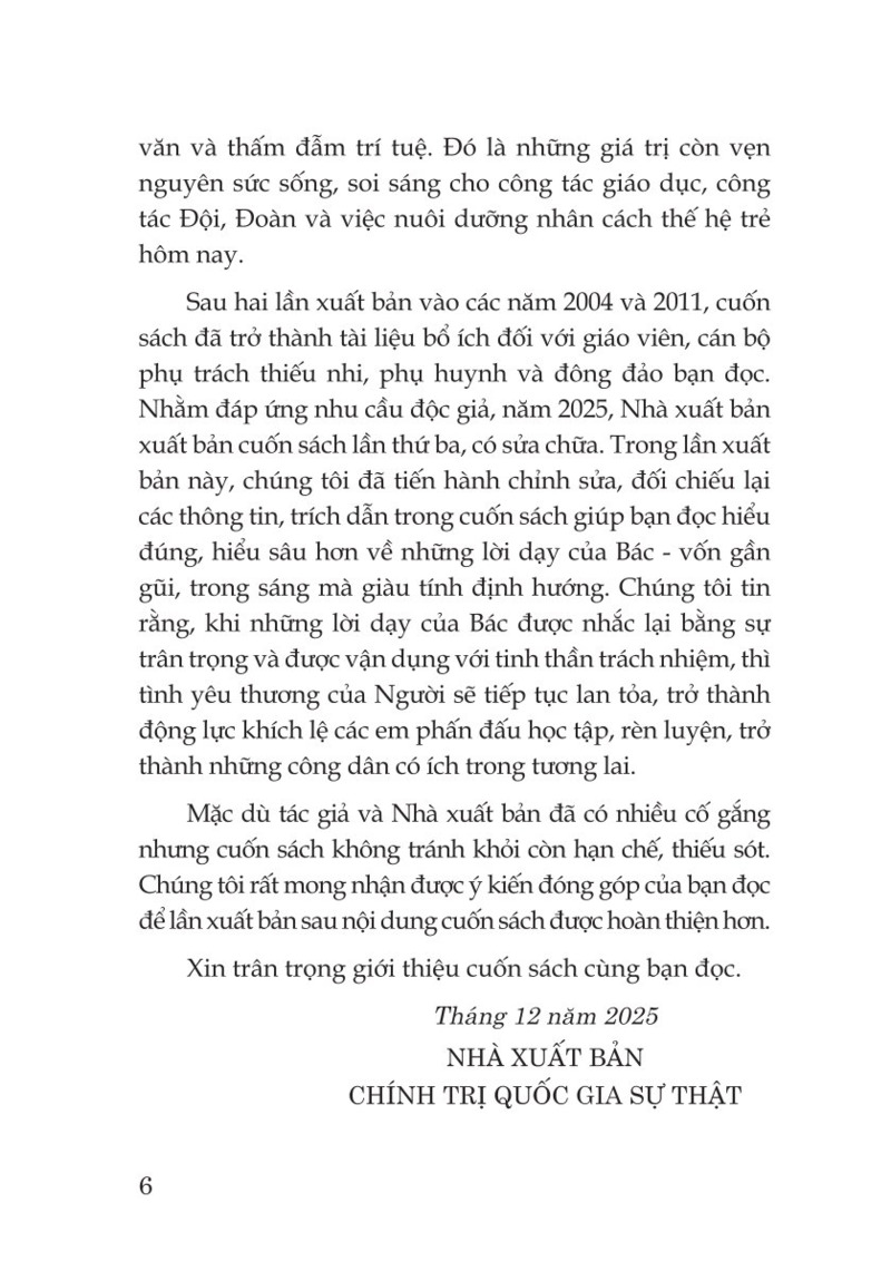 Bác Hồ với thiếu niên nhi đồng (Xuất bản lần thứ ba, có sửa chữa)