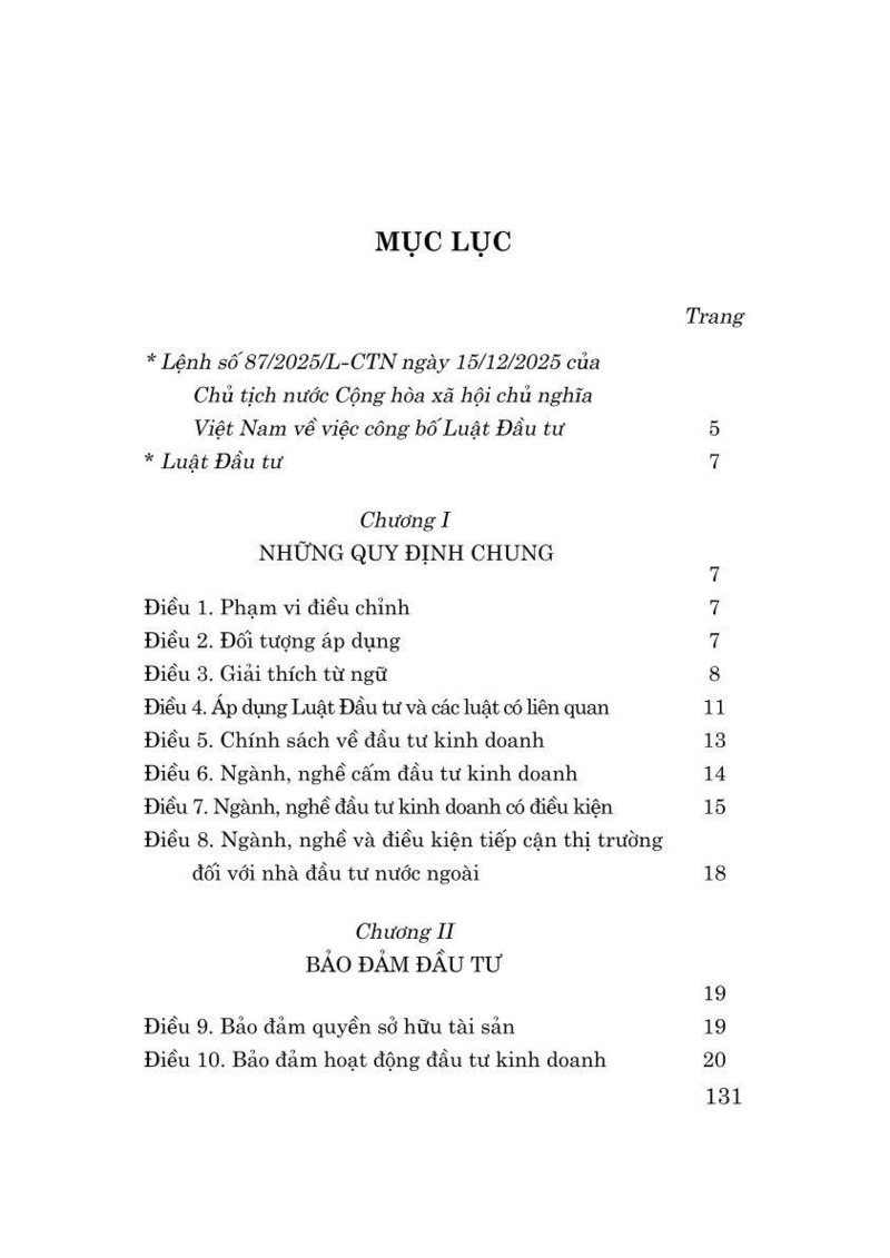 Luật Đầu tư năm 2025