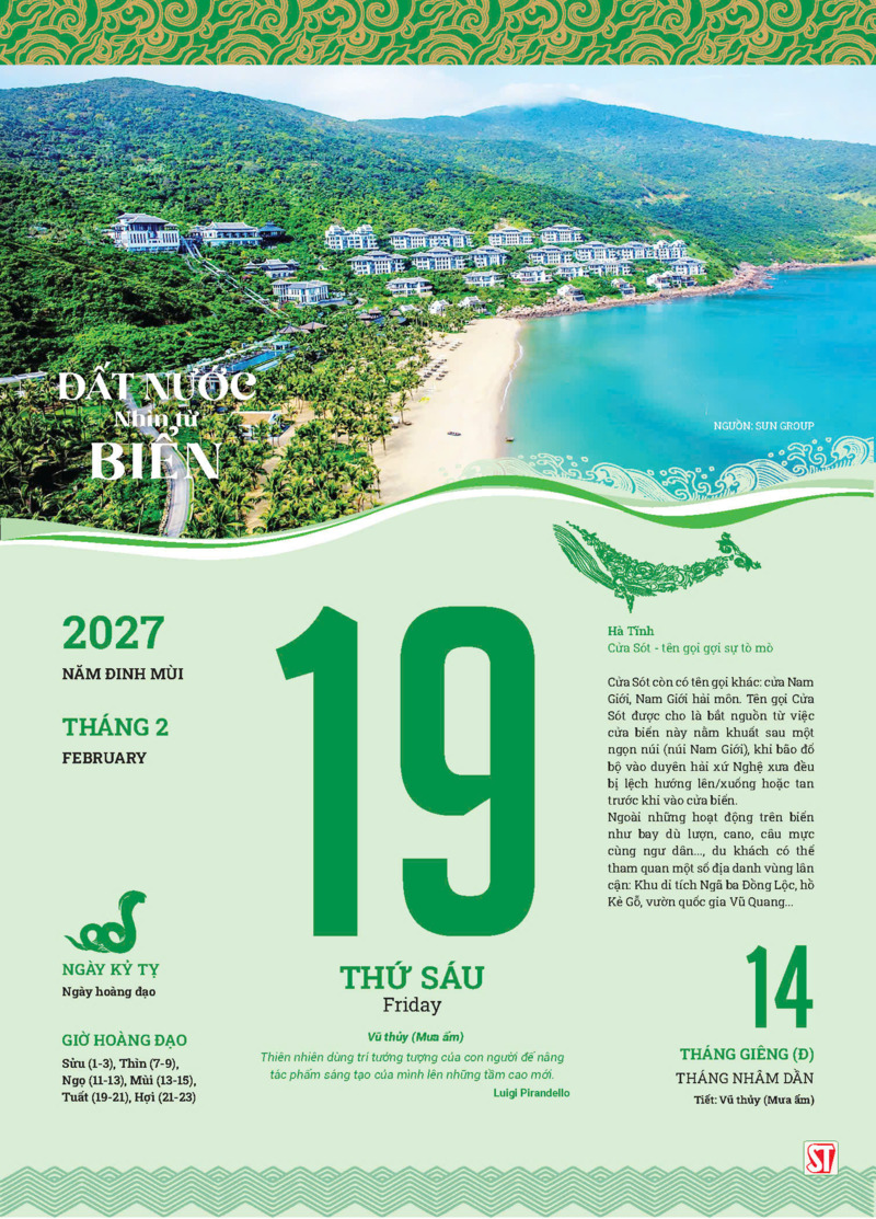  Lịch Bloc 2027 “Đất nước nhìn từ biển”