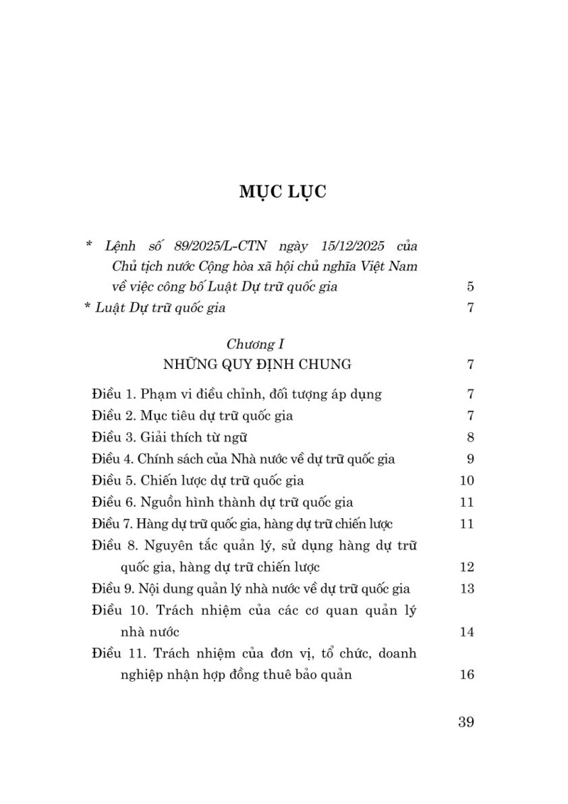 Luật Dự trữ quốc gia năm 2025